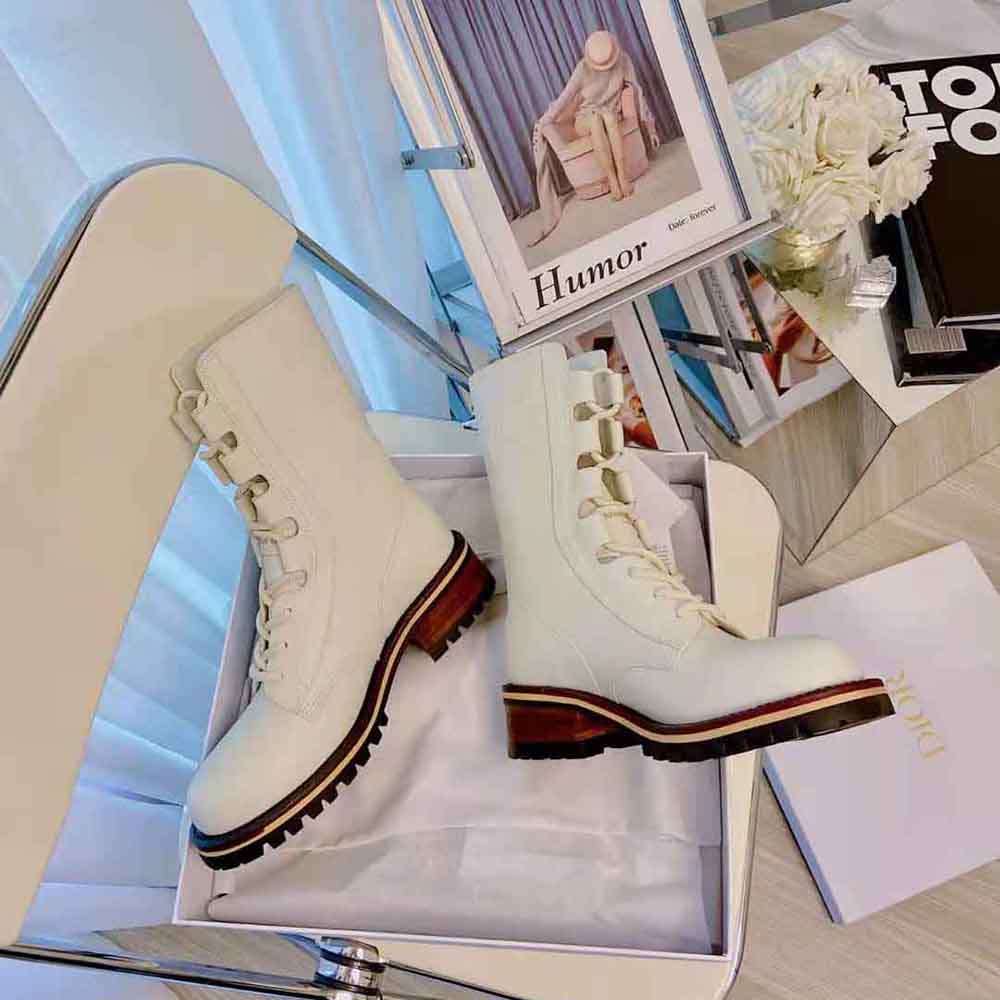 Dior Women Quest Boot White Embossed Calfskin - image 5