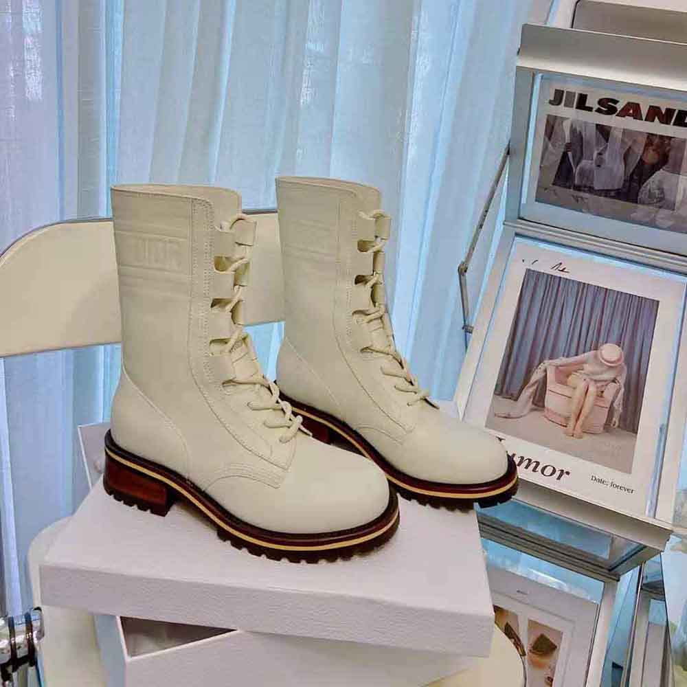 Dior Women Quest Boot White Embossed Calfskin - image 4