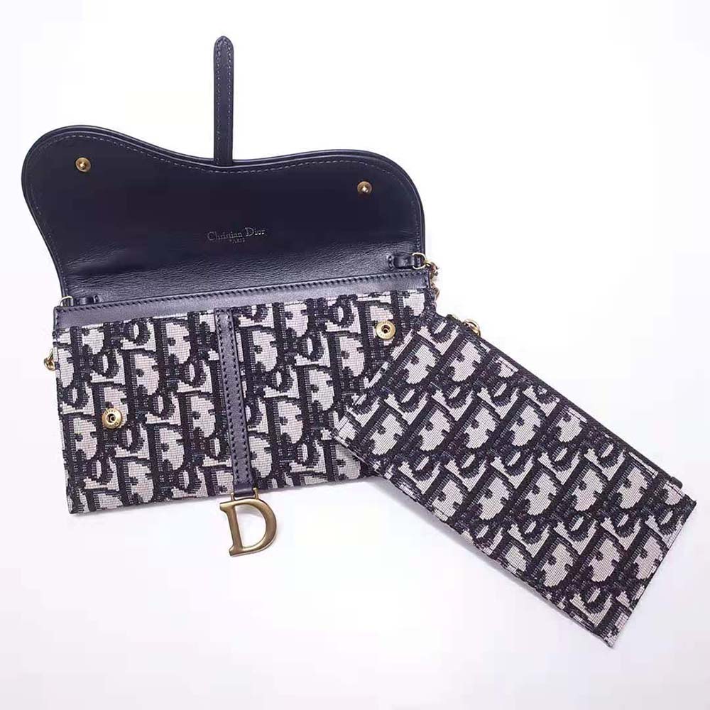Dior Women Saddle Wallet Blue Dior Oblique Jacquard - image 5