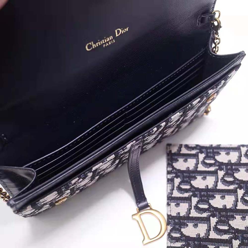 Dior Women Saddle Wallet Blue Dior Oblique Jacquard - image 9
