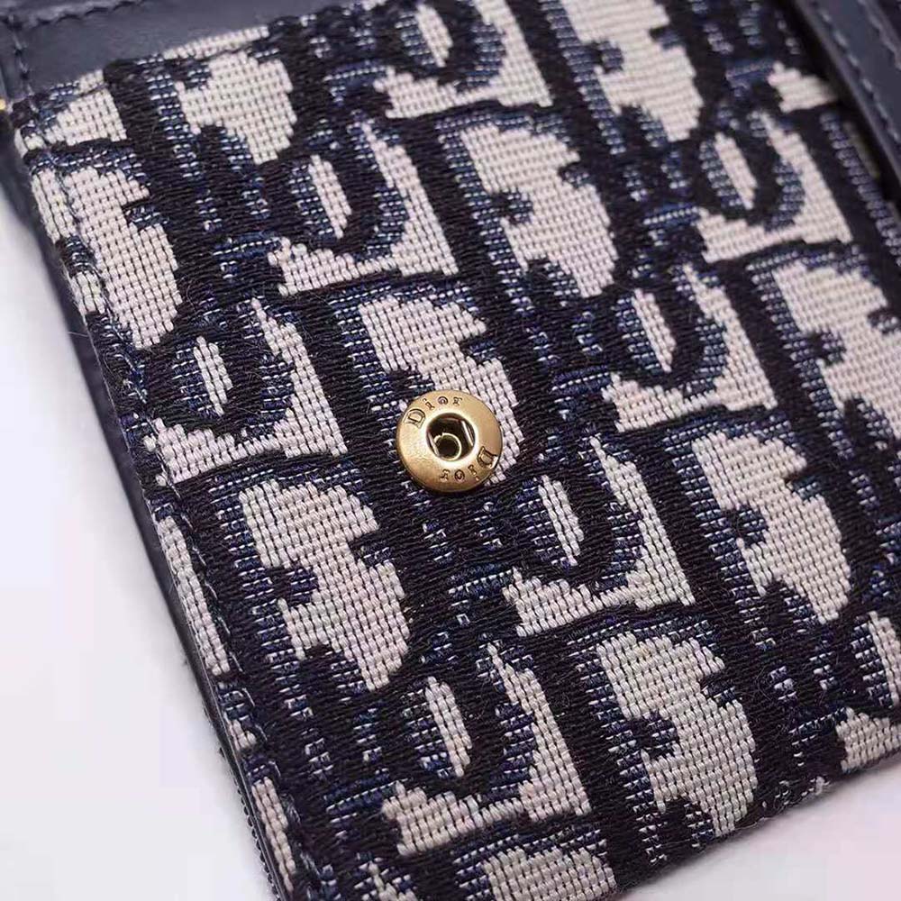 Dior Women Saddle Wallet Blue Dior Oblique Jacquard - image 8
