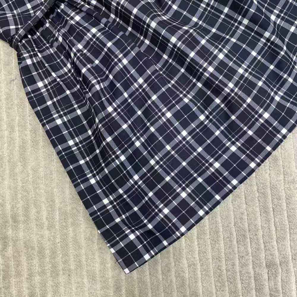 Dior Women Short Wrap-Over Dress Navy Blue Check’n’Dior Pop Wool Twill - image 8