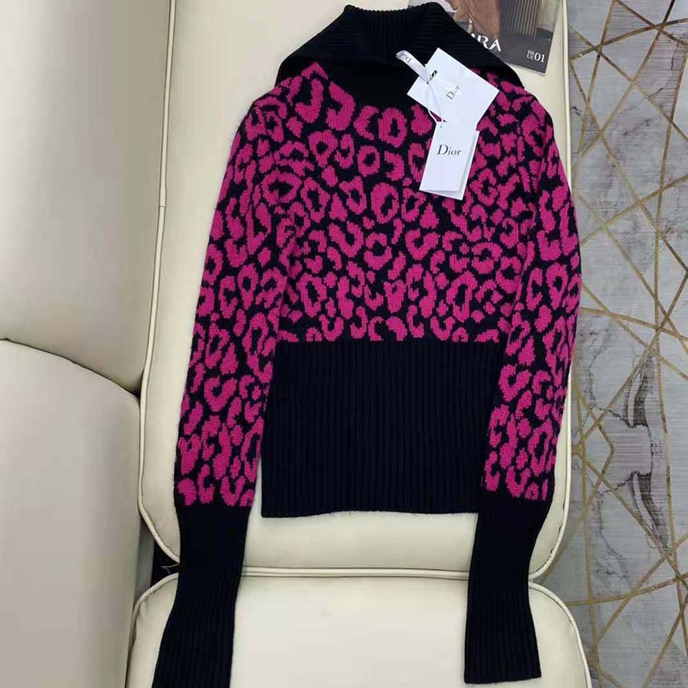 Close-up detail of signature Pop Mizza pattern on Dior Women Sweater