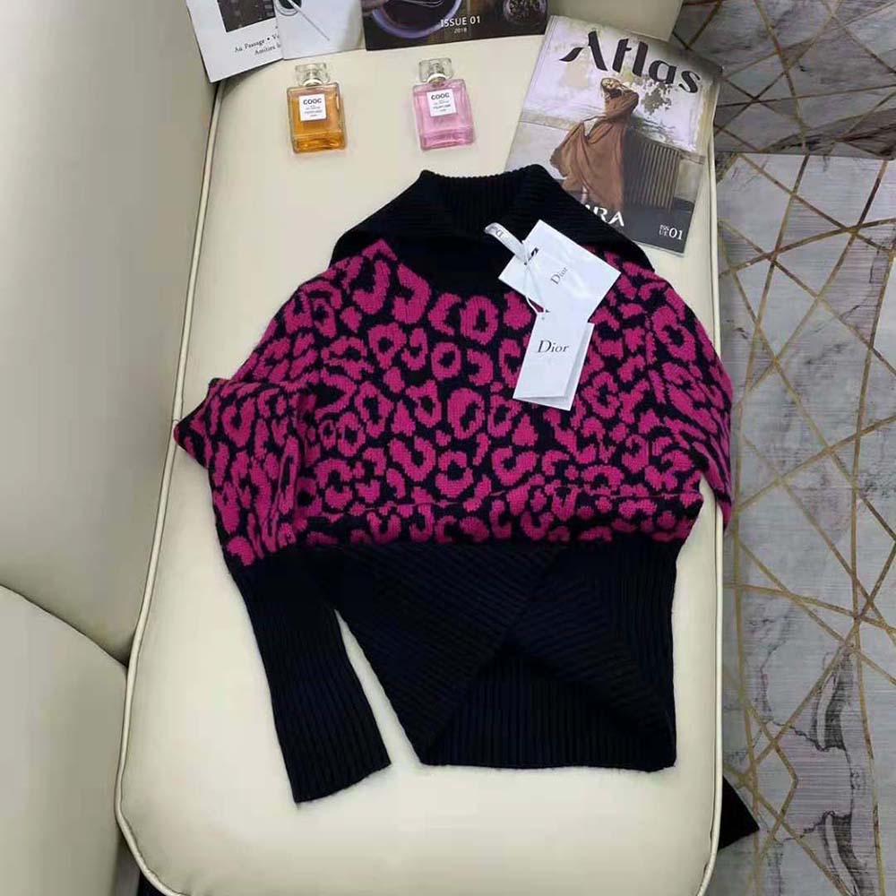 Dior Women Sweater Raspberry and Black Pop Mizza Cashmere - image 4