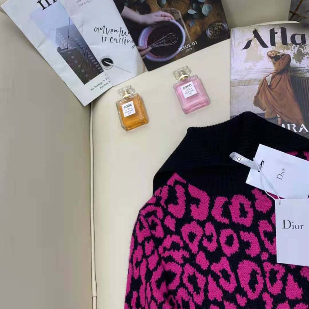 Dior Women Sweater Raspberry and Black Pop Mizza Cashmere - image 6
