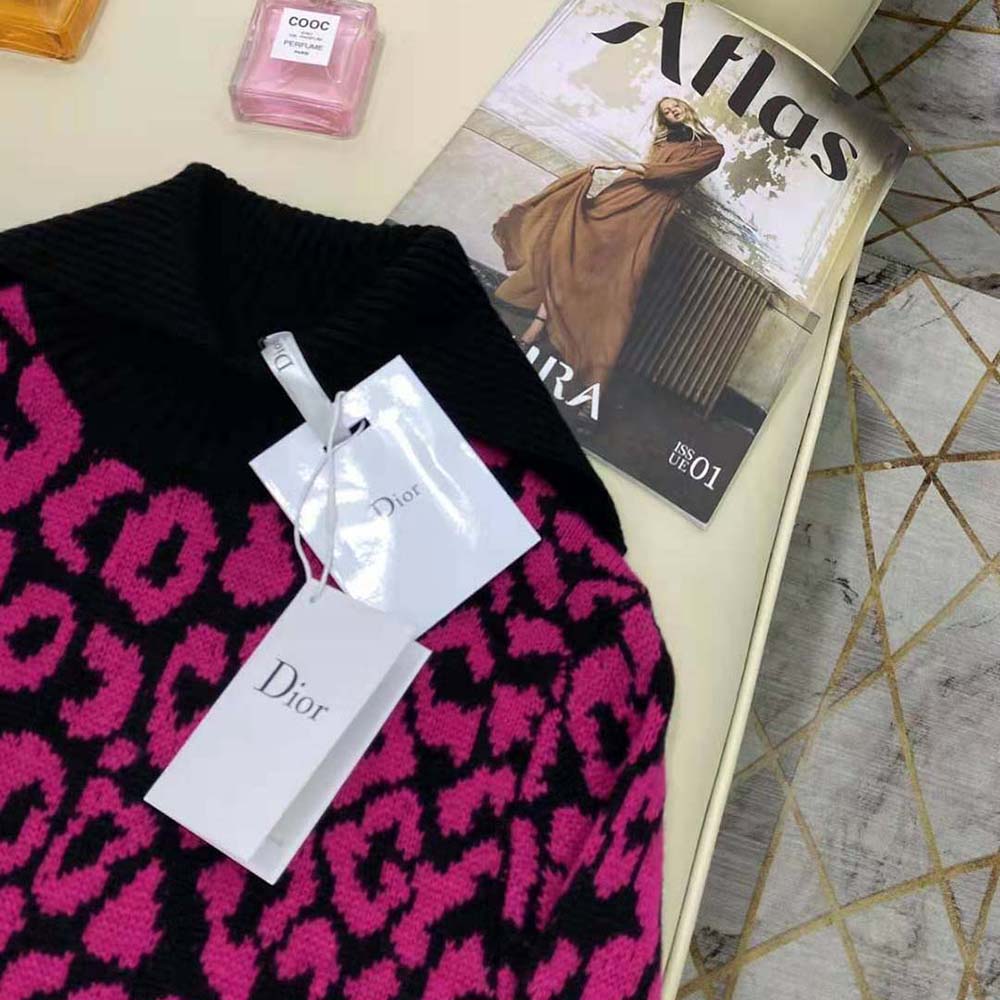 Dior Women Sweater Raspberry and Black Pop Mizza Cashmere - image 7