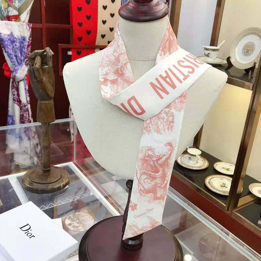 Dior Women Toile DE Jouy Mitzah Scarf Silk Twill - image 5