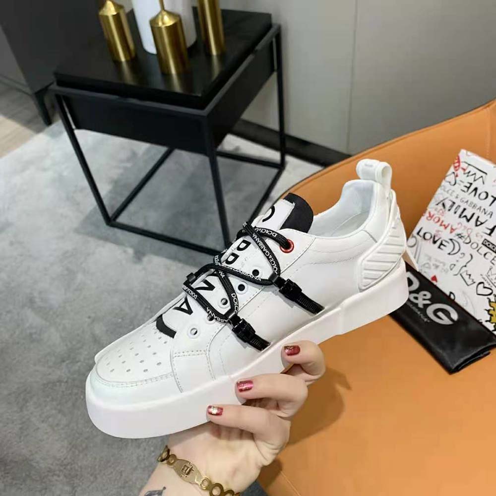 Dolce Gabbana D&G Unisex Portofino Sneakers in Calfskin and Patent Leather - image 8