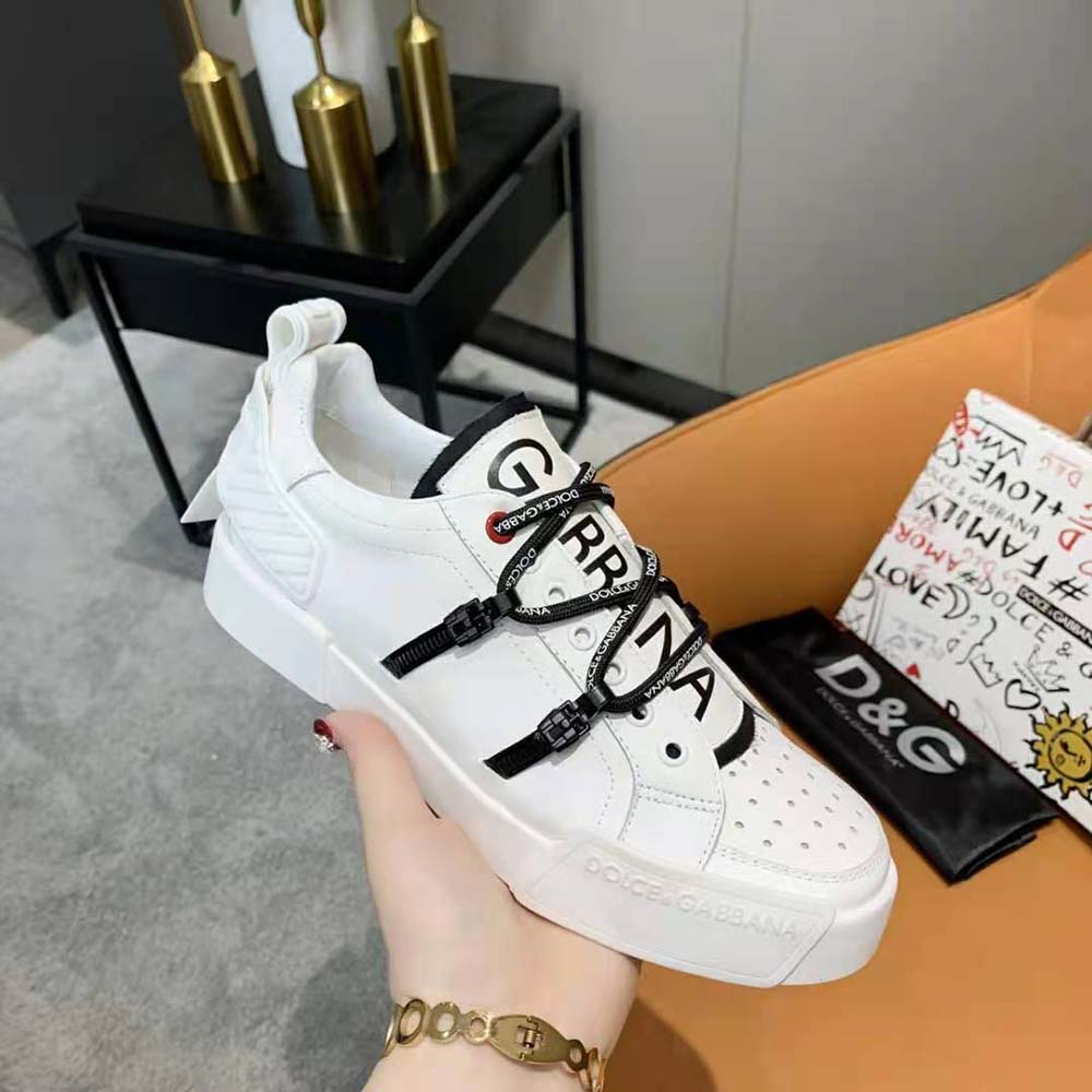 Dolce Gabbana D&G Unisex Portofino Sneakers in Calfskin and Patent Leather - image 7