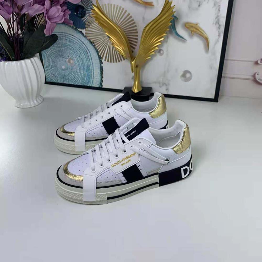 Top view of lace-up closure on Dolce Gabbana D&G Women Calfskin 2.Zero Custom Sneakers