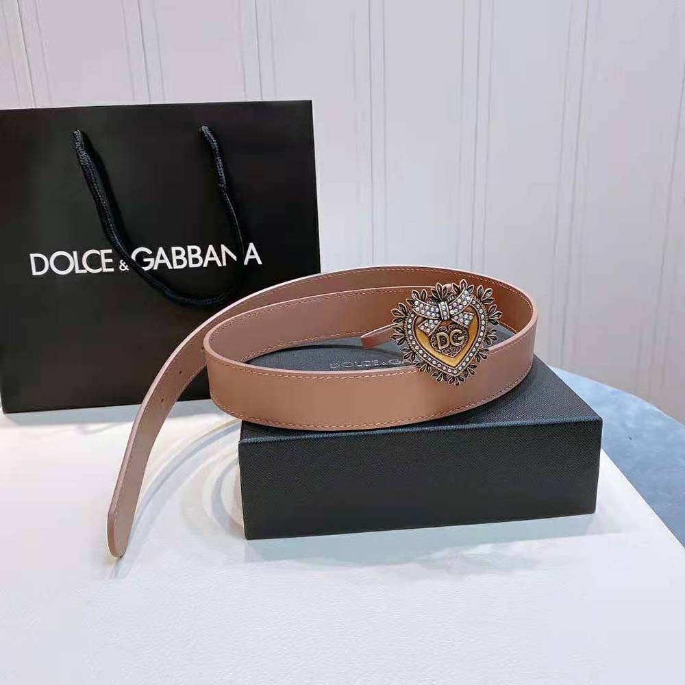 Dolce Gabbana D&G Women Devotion Belt in Lux Leather-Pink - image 7