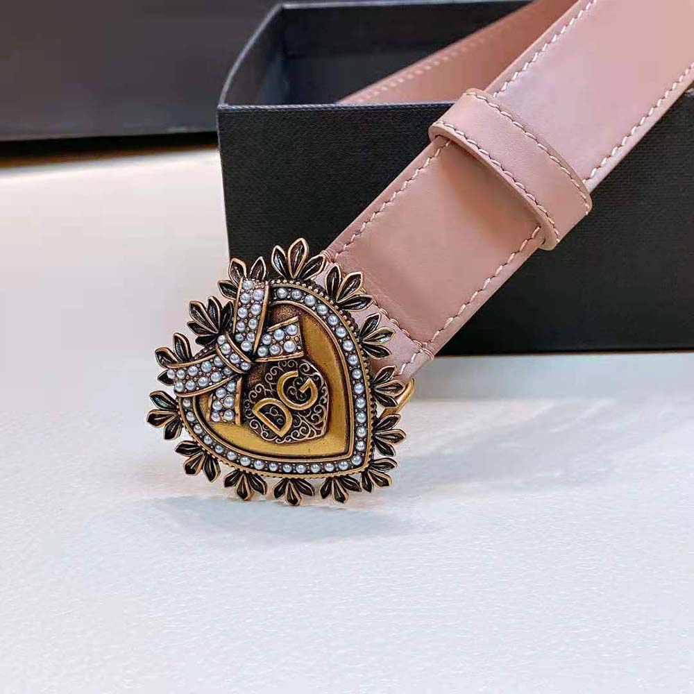 Dolce Gabbana D&G Women Devotion Belt in Lux Leather-Pink - image 6