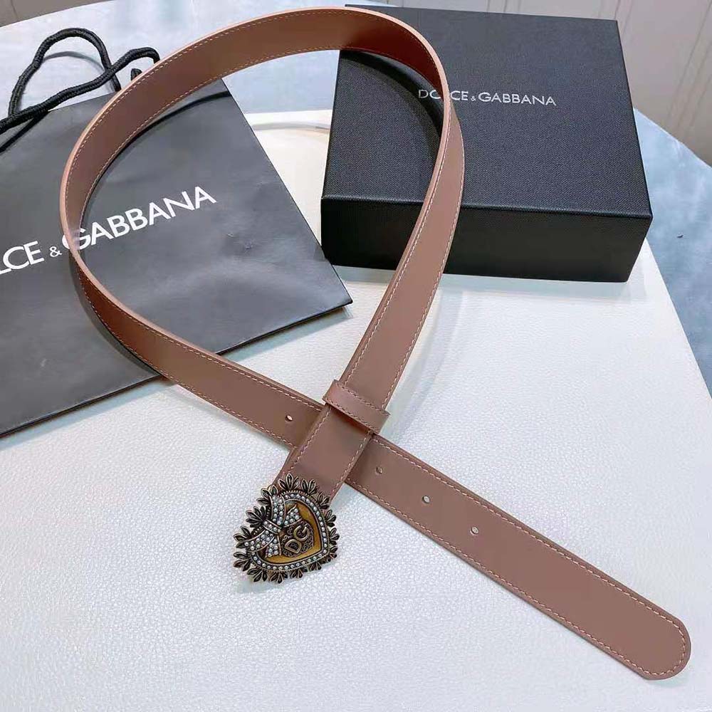 Dolce Gabbana D&G Women Devotion Belt in Lux Leather-Pink - image 5