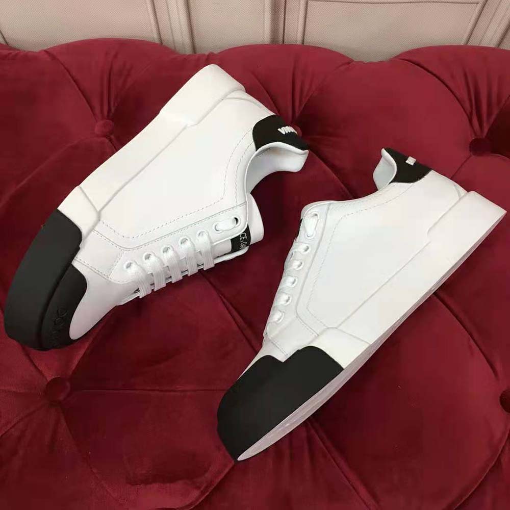 Dolce Gabbana D&G Women Portofino Sneakers in Nappa Leather and Rubber Toe-Cap-Black - image 4