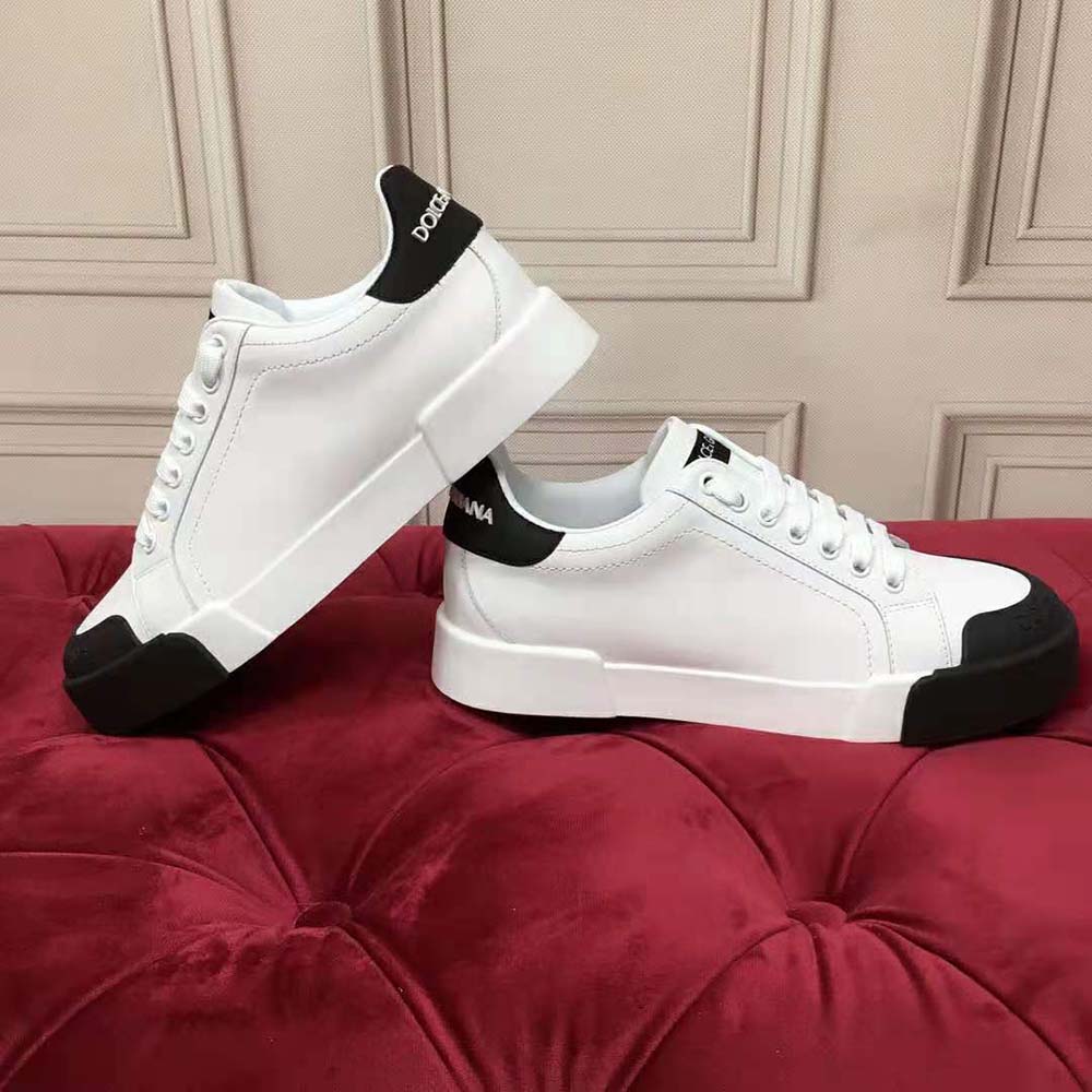 Dolce Gabbana D&G Women Portofino Sneakers in Nappa Leather and Rubber Toe-Cap-Black - image 7