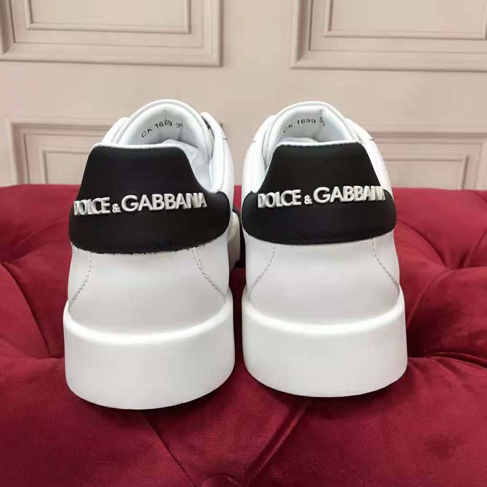 Dolce Gabbana D&G Women Portofino Sneakers in Nappa Leather and Rubber Toe-Cap-Black - image 8
