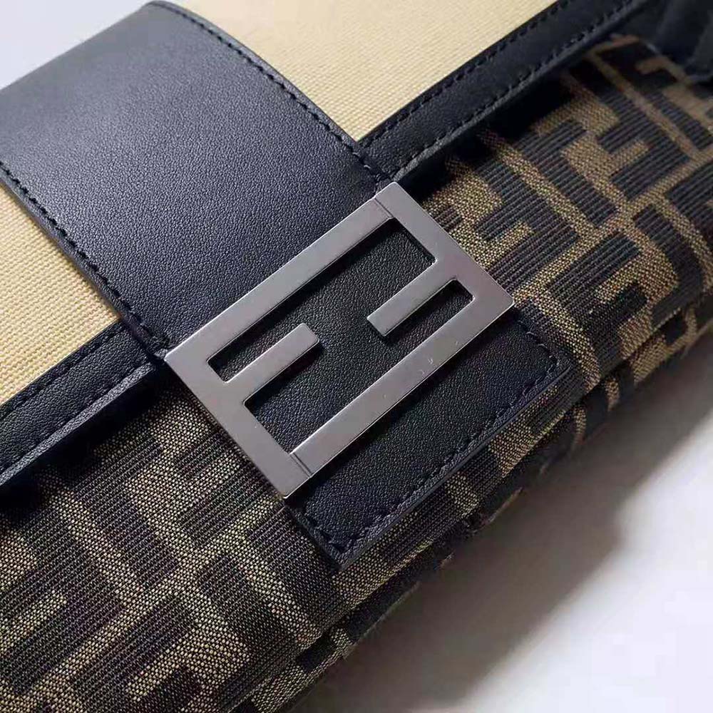 Fendi Men Baguette Brown Fabric Bag-Black - image 9