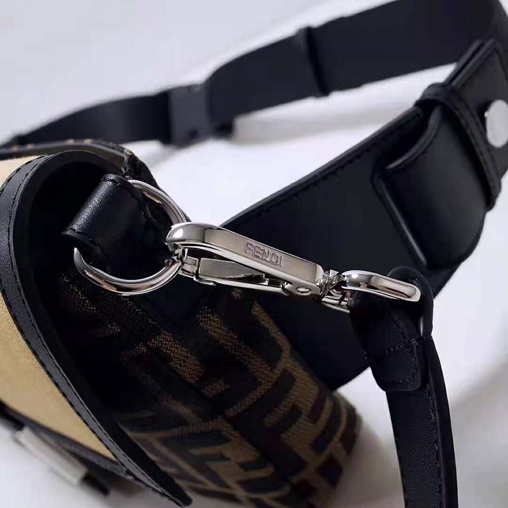Fendi Men Baguette Brown Fabric Bag-Black - image 6
