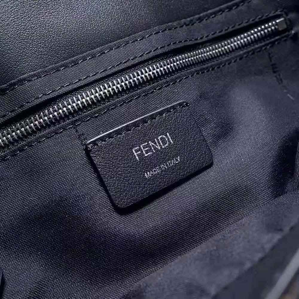 Fendi Men Baguette Brown Fabric Bag-Black - image 8