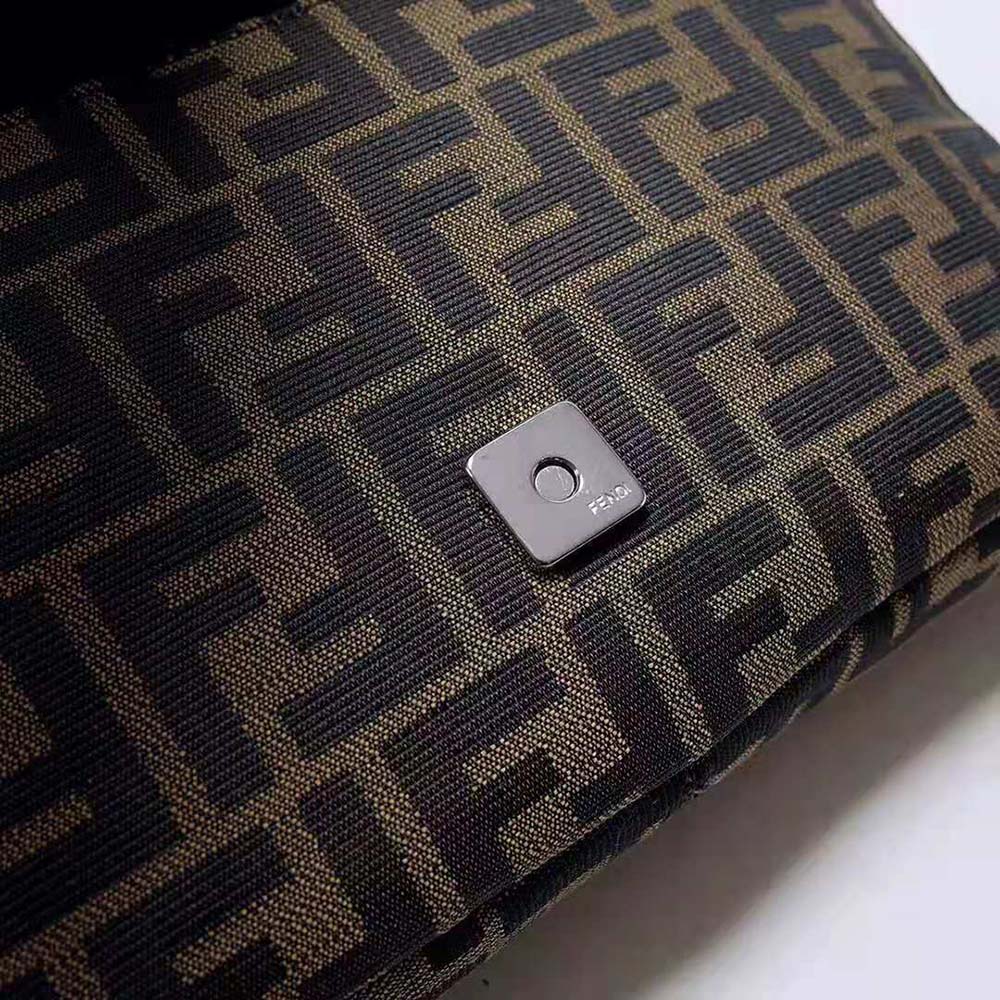 Fendi Men Baguette Brown Fabric Bag-Black - image 7