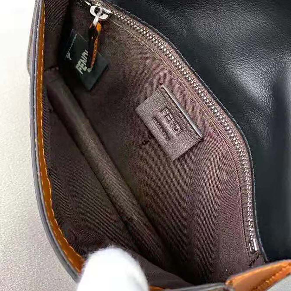 Fendi Men Baguette Pouch Brown Fabric Bag-Brown - image 5