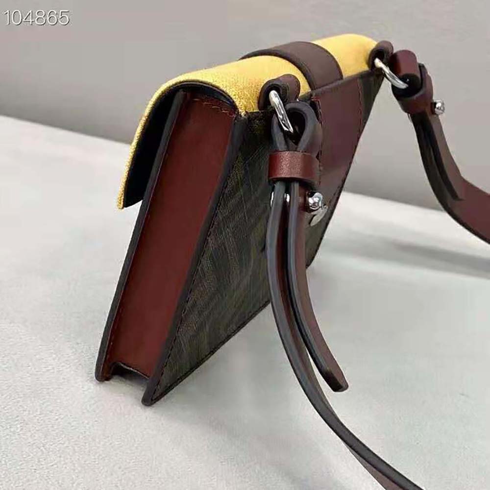 Fendi Men Baguette Pouch Yellow Fabric Bag - image 4
