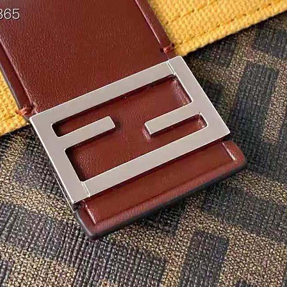 Fendi Men Baguette Pouch Yellow Fabric Bag - image 7