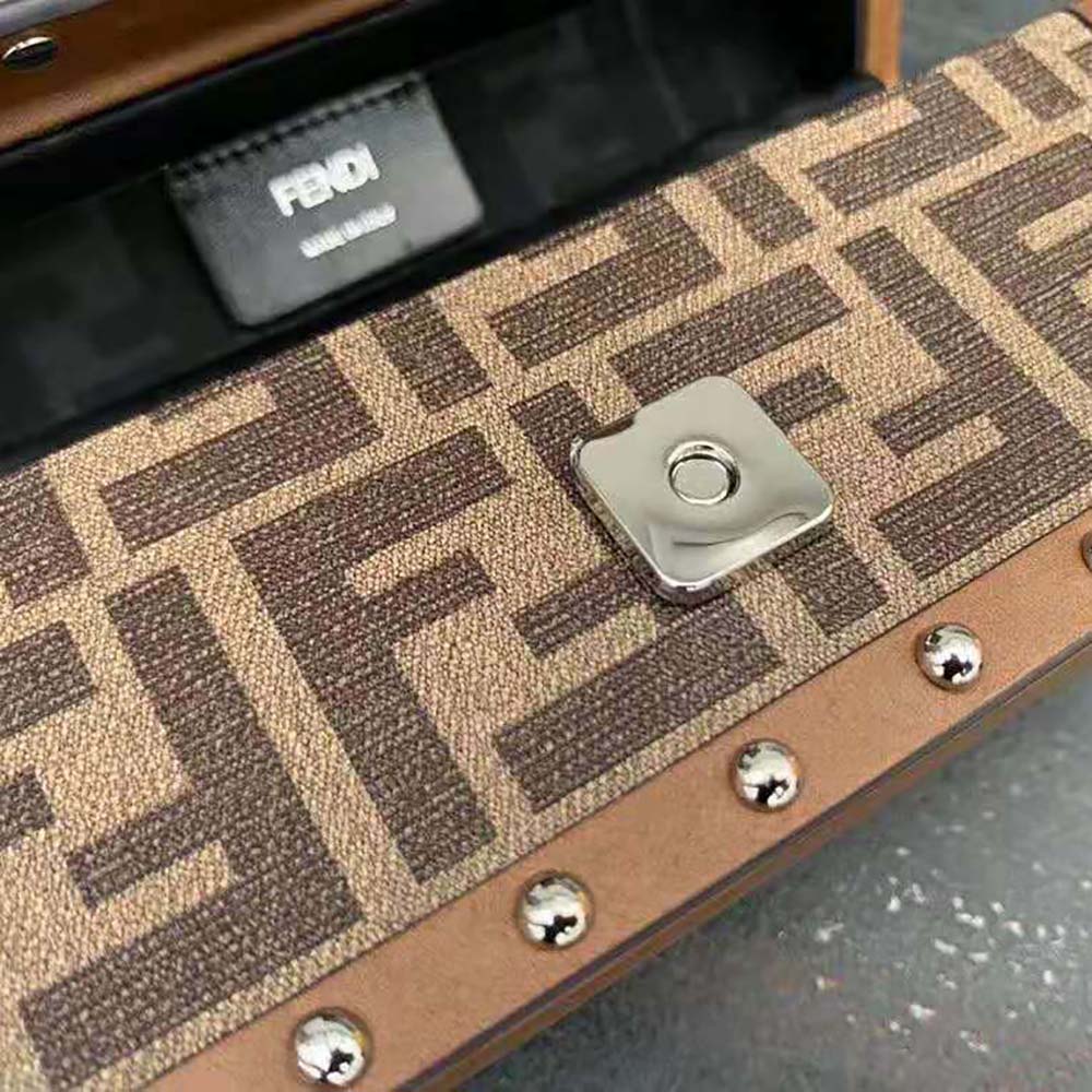Fendi Men Baguette Trunk Mini Brown Fabric Bag - image 10