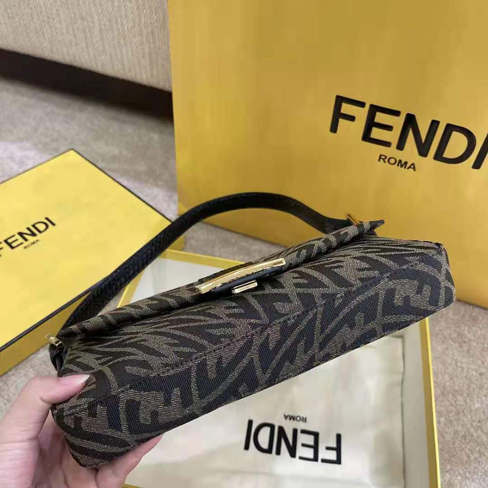 Fendi Women Baguette 1997 Brown Jacquard FF Vertigo Bag - image 5