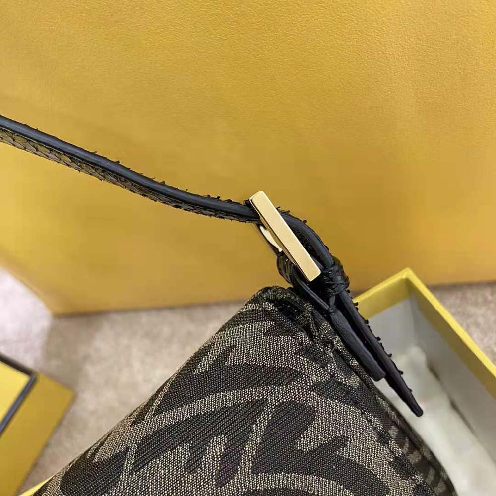 Fendi Women Baguette 1997 Brown Jacquard FF Vertigo Bag - image 9