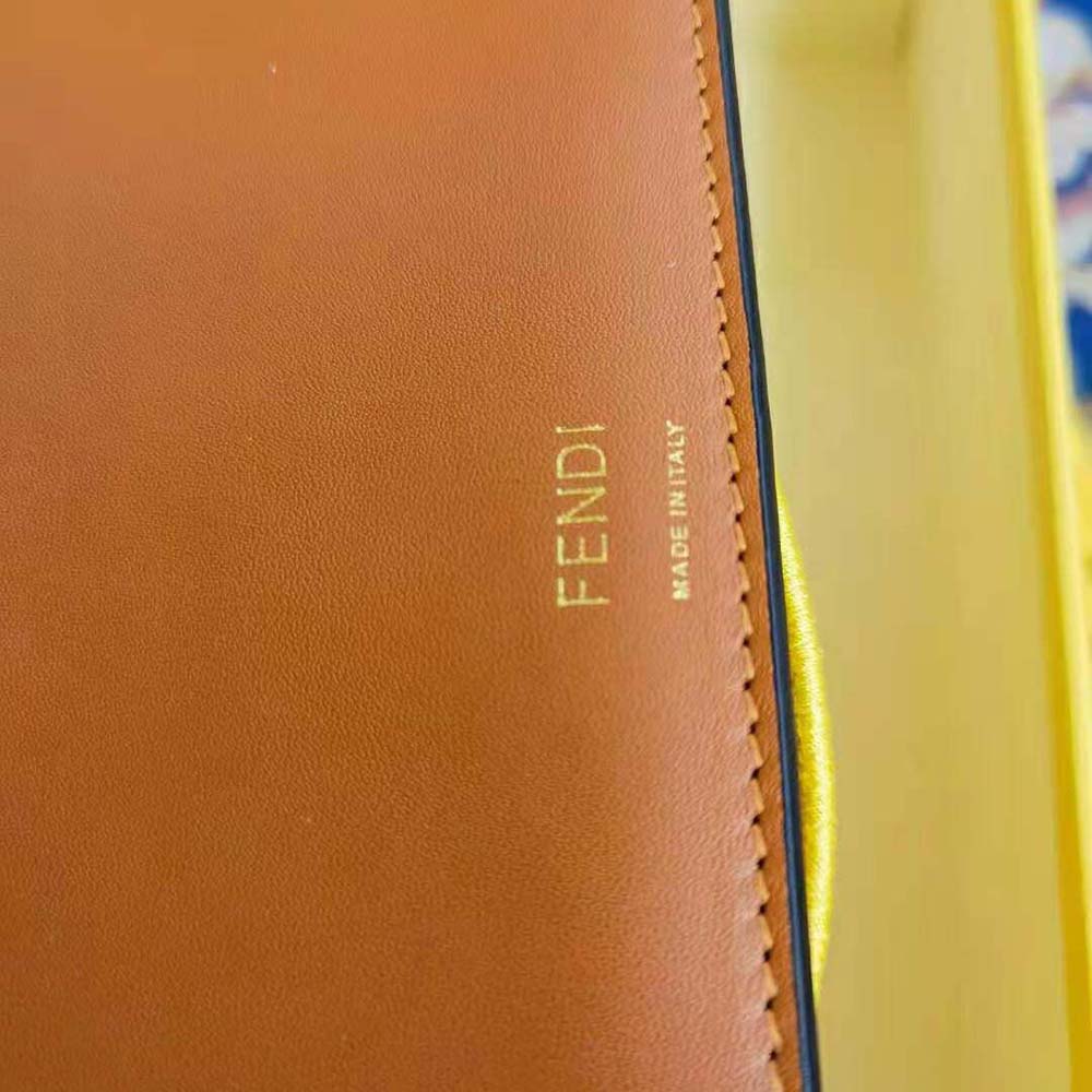 Fendi Women Baguette Canvas Bag with Embroidery-Yellow - image 10