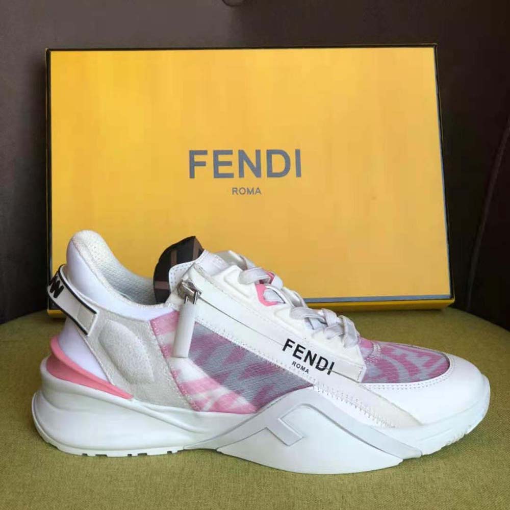 Fendi Women Flow Pink Nylon Low Tops - image 8