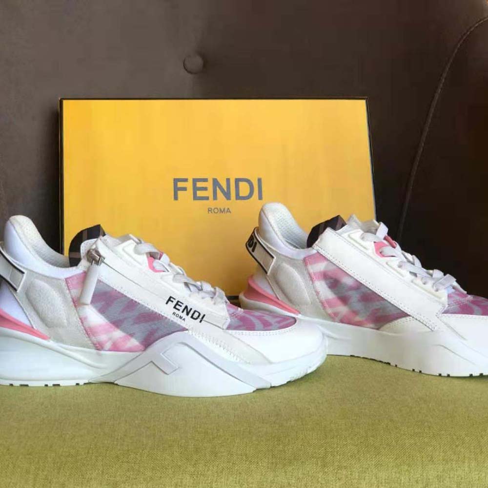 Fendi Women Flow Pink Nylon Low Tops - image 4