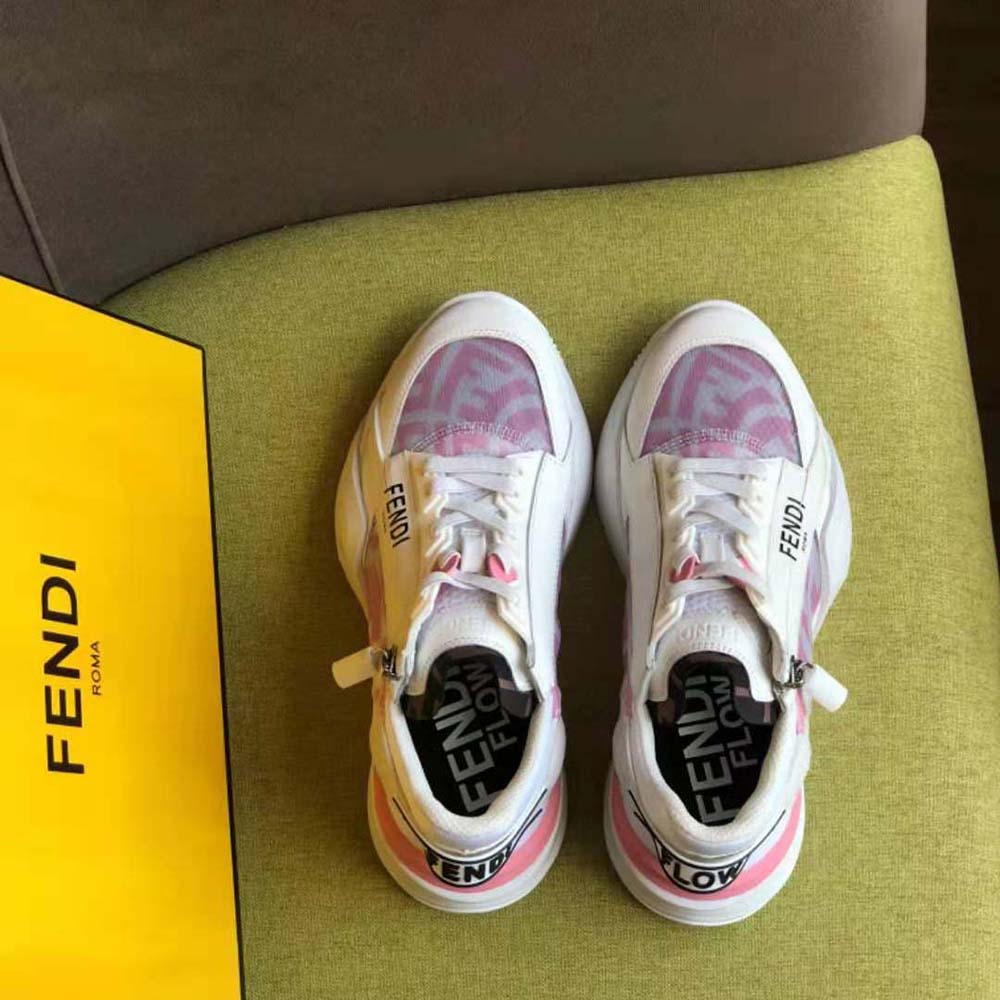 Fendi Women Flow Pink Nylon Low Tops - image 6