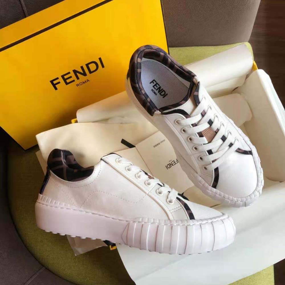 Fendi Women Force White Canvas and TPU Low-Tops - image 6