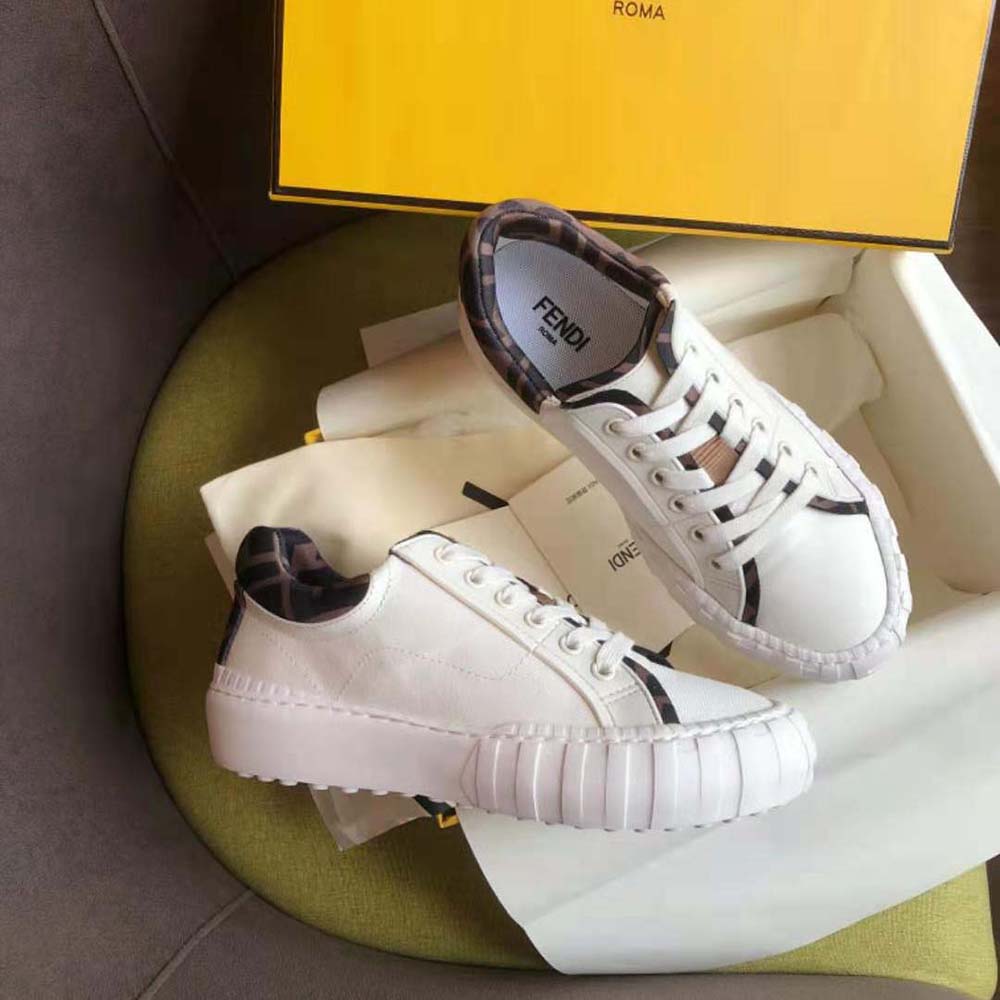 Fendi Women Force White Canvas and TPU Low-Tops - image 4