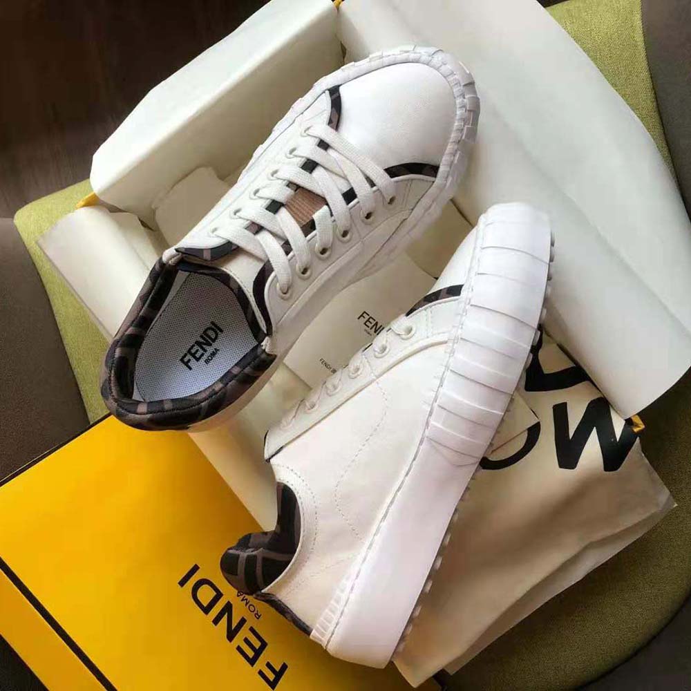 Fendi Women Force White Canvas and TPU Low-Tops - image 5