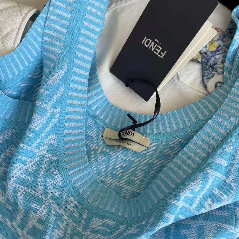 Fendi Women Light Blue Viscose Top - image 5