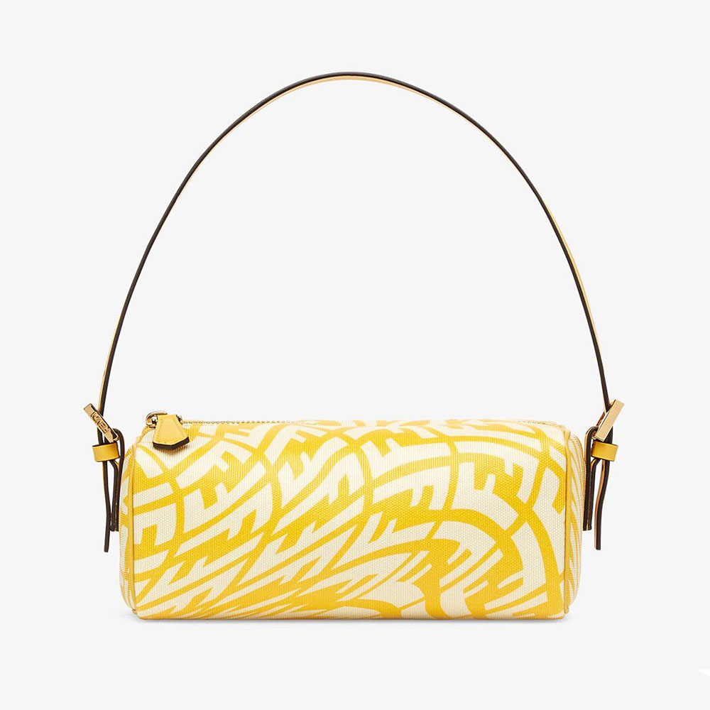 Front view of Fendi Women Mini Bag Yellow Glazed Canvas Mini-Bag