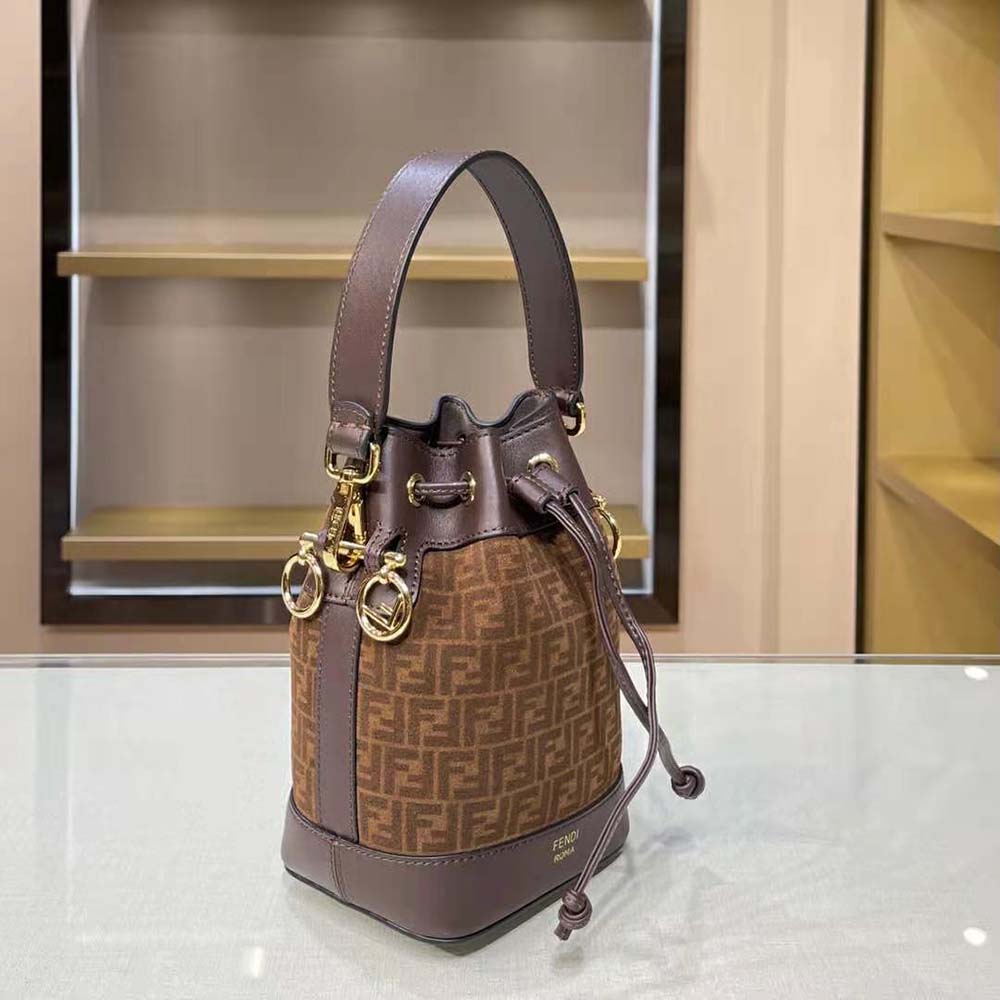 Side angle showing adjustable strap on Fendi Women Mon Tresor Mini-Bag