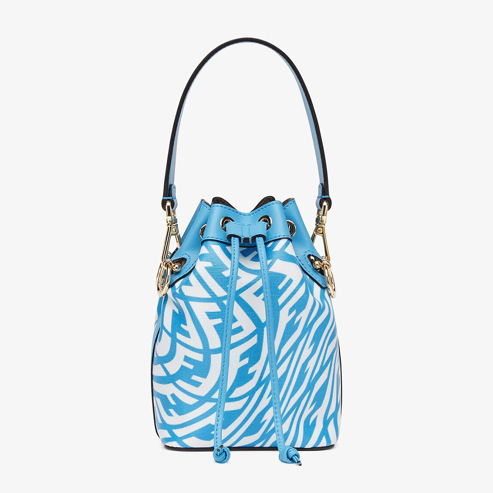 Fendi Women Mon Tresor Glazed Canvas Mini-Bag-Blue - image 1