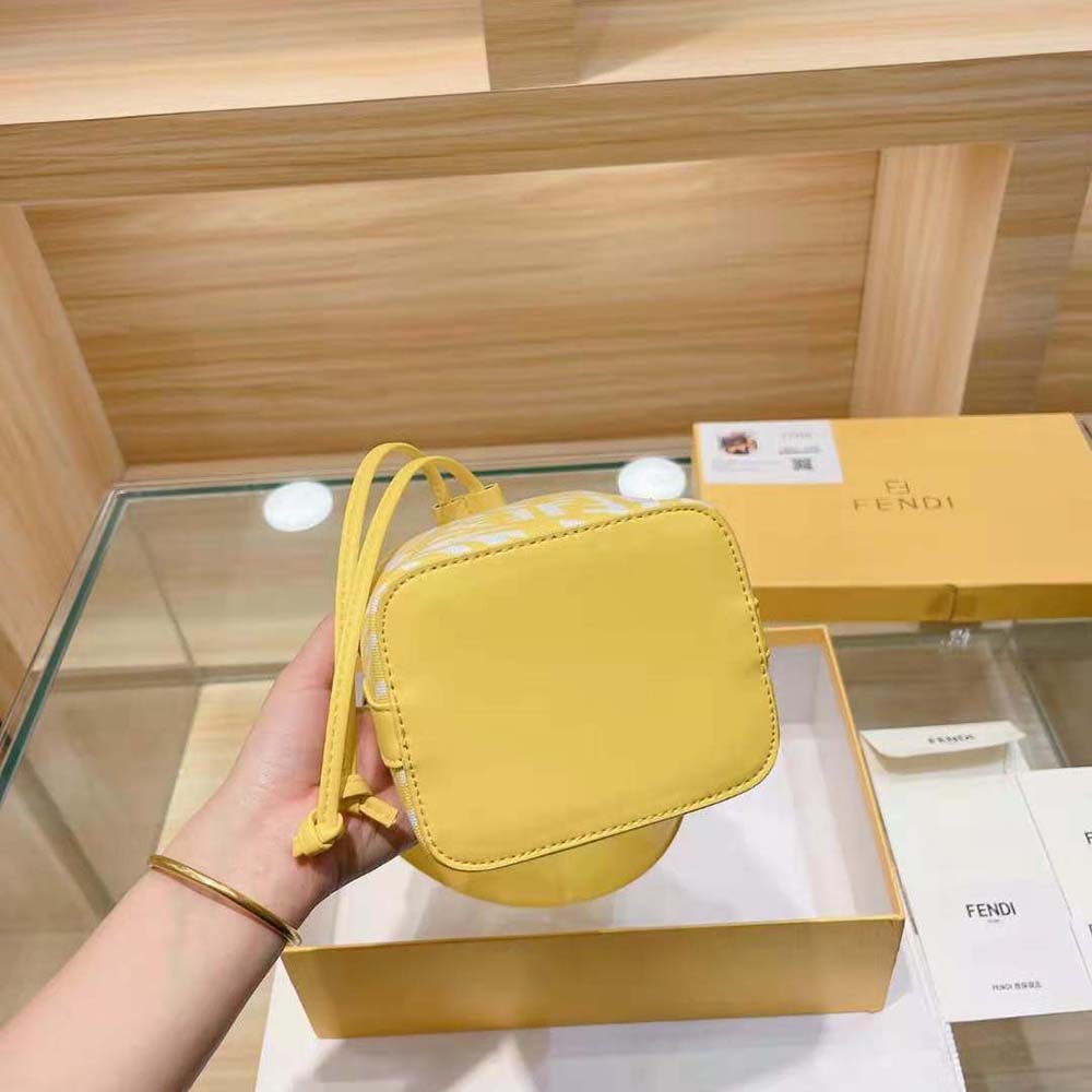 Fendi Women Mon Tresor Glazed Canvas Mini-Bag-Yellow - image 9