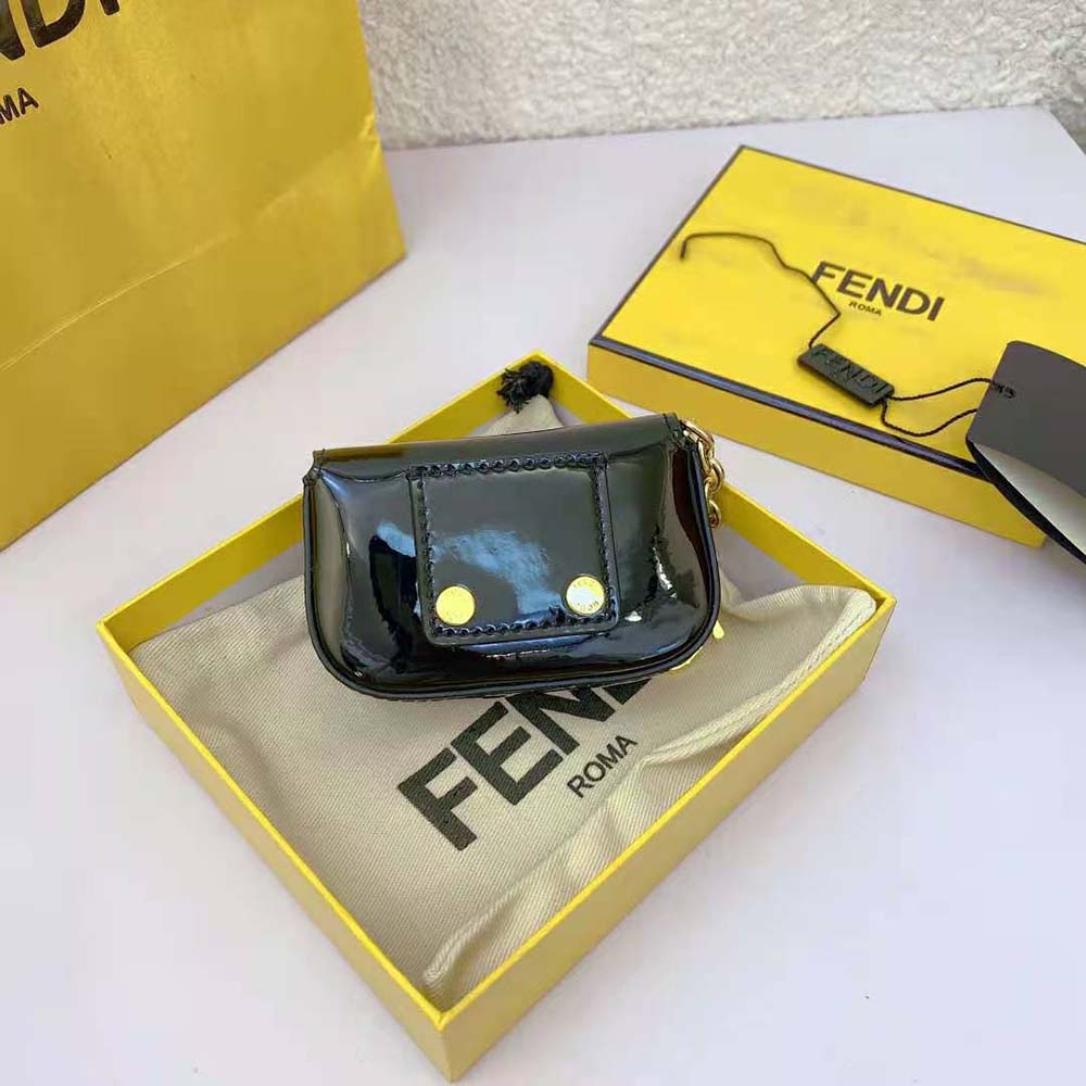 Fendi Women Nano Baguette Black Patent Leather Charm - image 4