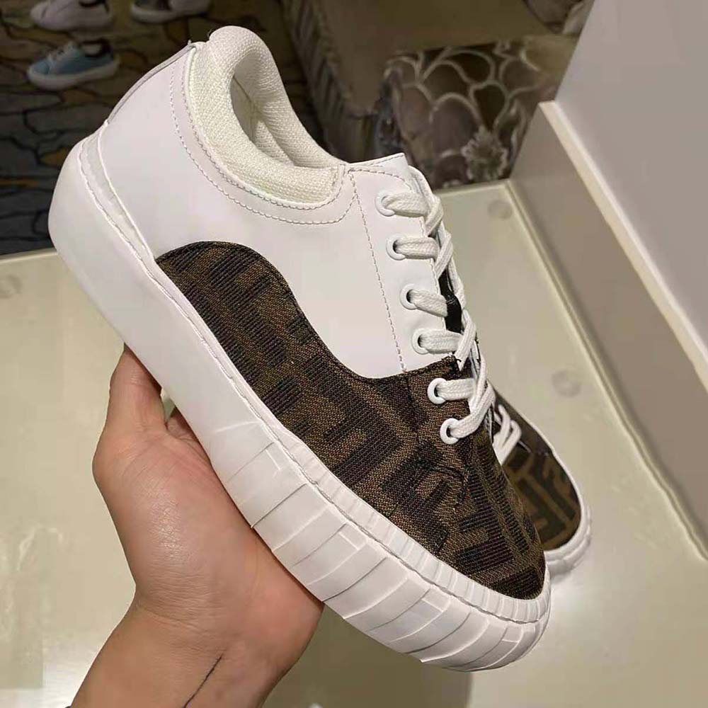 Fendi Women Sneakers Brown Fabric Low-Tops-White - image 10