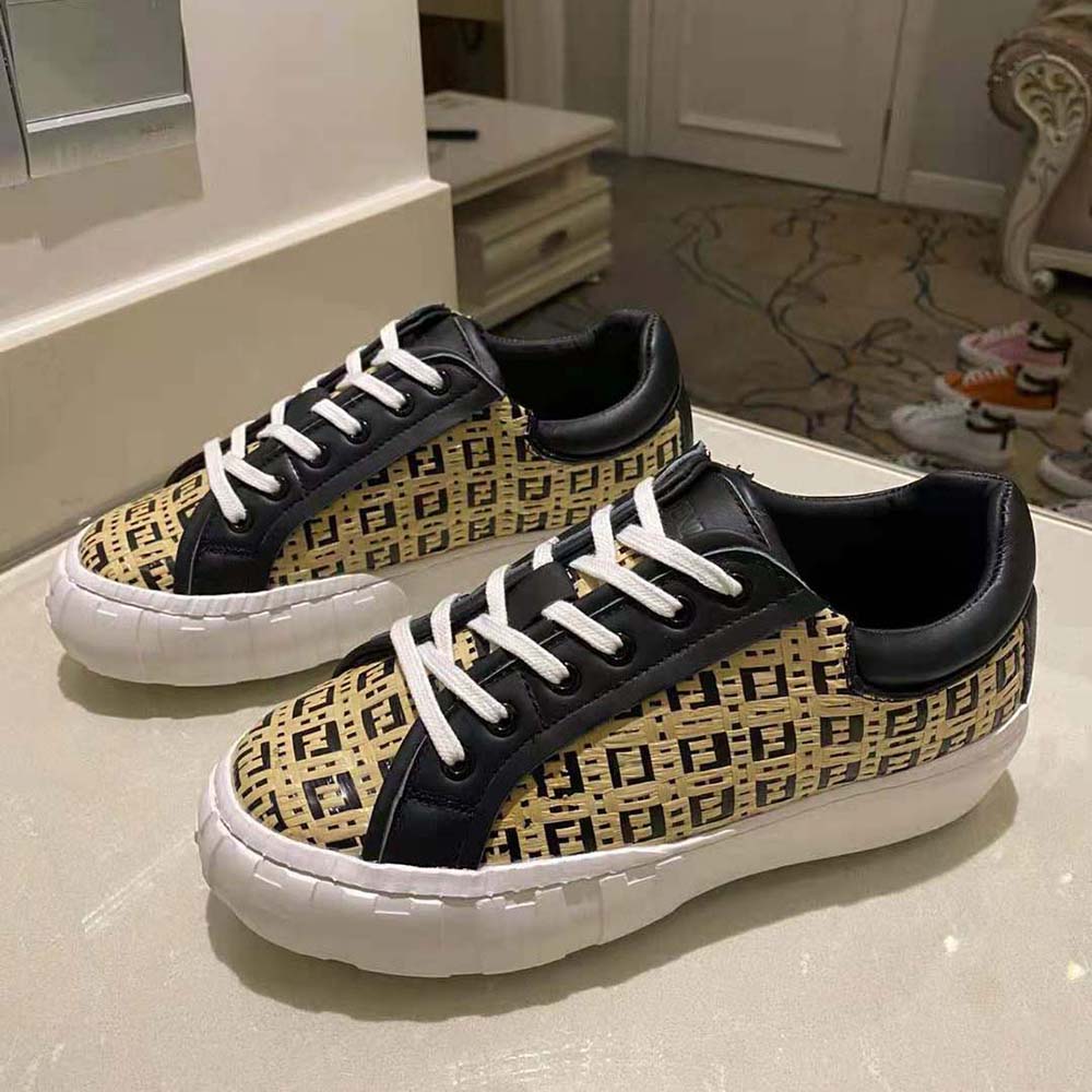 Fendi Women Sneakers Natural Raffia Low-Tops-Beige - image 4