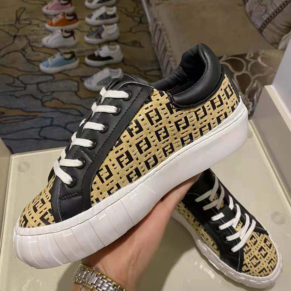 Fendi Women Sneakers Natural Raffia Low-Tops-Beige - image 7
