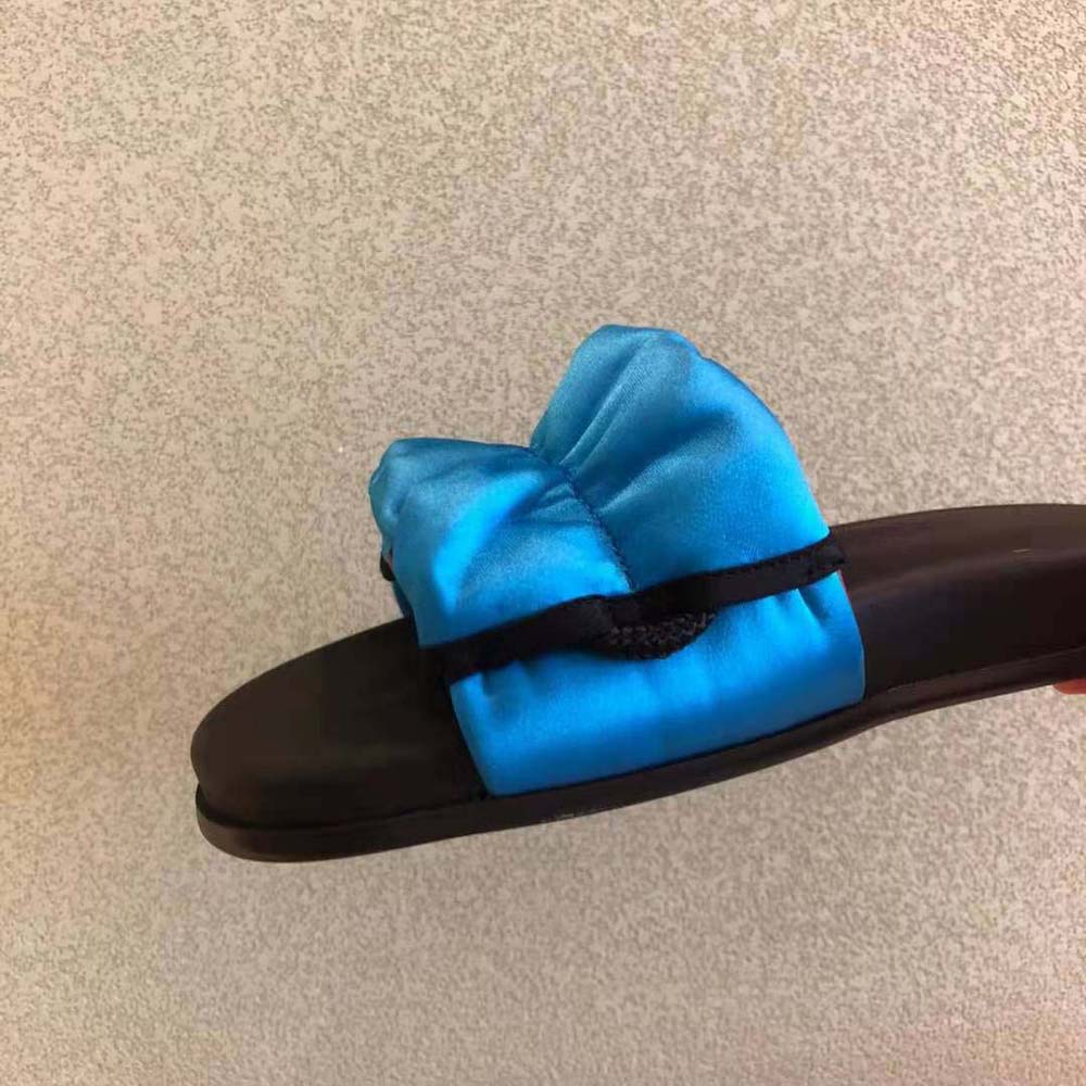 Fendi Women Vertigo Light Blue Satin Slides - image 9