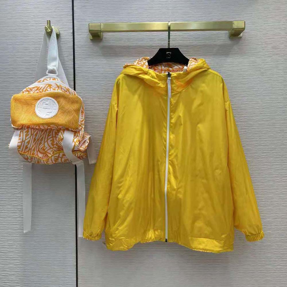 Fendi Women Windbreaker Yellow Nylon Jacket - image 4