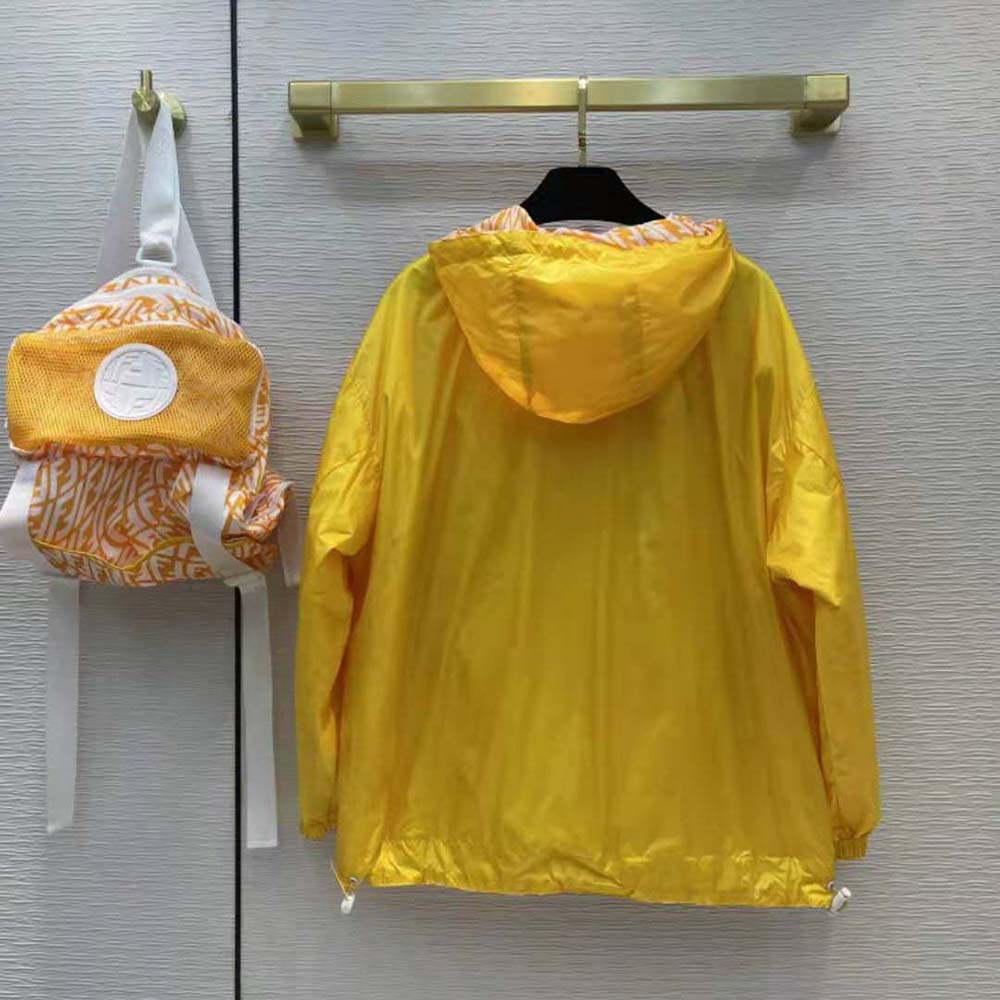 Fendi Women Windbreaker Yellow Nylon Jacket - image 5