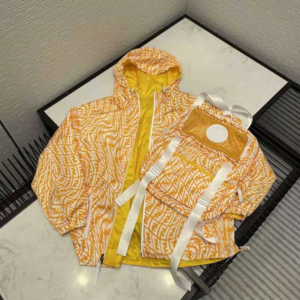 Fendi Women Windbreaker Yellow Nylon Jacket - image 6